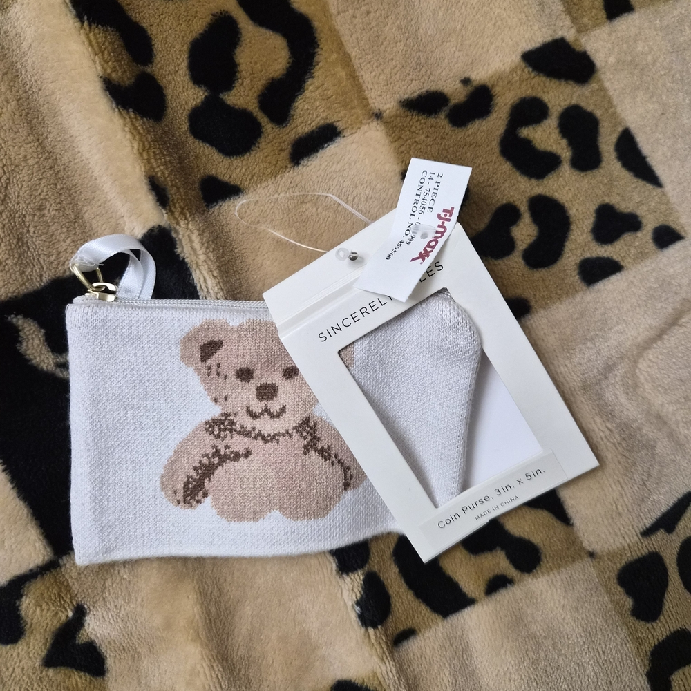 Sincerely Jules Bear Coin Purse - Cream and Brown